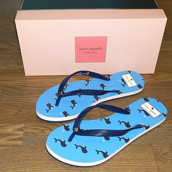 NEW Kate Spade Feldon Flip Flop in Whale Print - Picture 10 of 16